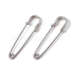 304 Stainless Steel Safety Pins Brooch Findings, Kilt Pins for Lapel Pin Making, Stainless Steel Color, 50.5x14x5.5mm(STAS-I673-05P)