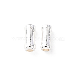 Brass Beads, Column, Long-Lasting Plated, Lead Free & Cadmium Free, Rack Plating, 925 Sterling Silver Plated, 6x2.5mm, Hole: 1.2mm(KK-C157-49S)