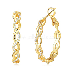 Fashionable S925 Silver Twisted Zirconia Earrings High-end Design Ear Hoops(LF6799-1)