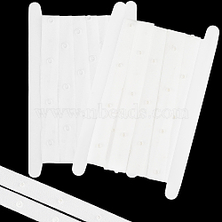 5 Yards Polyester Sewing Snap Button Tape, Plastic Buttons Fastener Replacement, for Baby Lingerie Crotch Sewing, Dancing Dress, with 1Pc Cardboard Display Card, White, 22mm(DIY-CY0001-32A)