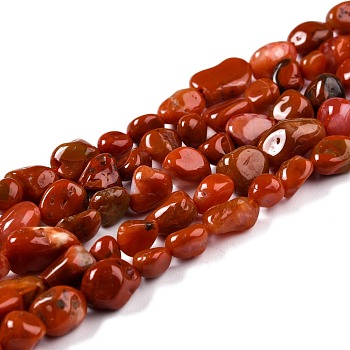 Natural Red Agate Beads Strands, Nuggets, Tumbled Stone, 5~8.5x5.5~7x3.5~4mm, Hole: 0.7mm, about 64pcs/strand, 16.34 inch(41.5cm)