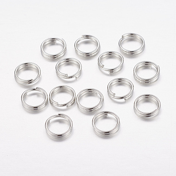 Iron Split Rings, Double Loops Jump Rings, Cadmium Free & Nickel Free & Lead Free, Platinum, 6x1.4mm, about 5.3mm inner diameter, about 12000pcs/1000