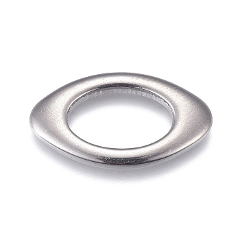 304 Stainless Steel Linking Rings, Horse Eye, Stainless Steel Color, 23.5x13x2.5mm, Inner Diameter: 8x13mm