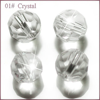 Imitation Austrian Crystal Beads, Grade AAA, Faceted(32 Facets), Round, Clear, 10mm, Hole: 0.9~1mm