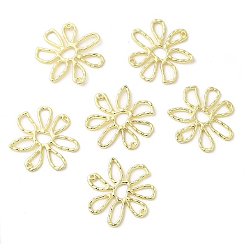 Alloy Connector Charms, Flower, Golden, 32x33x2mm, Hole: 1.2mm