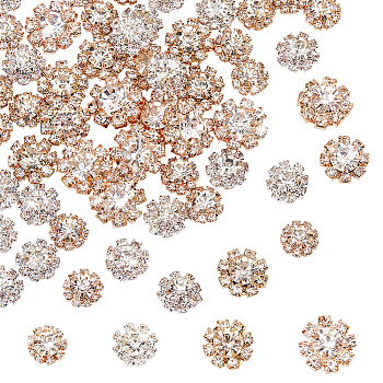 60pcs 4 Styles Cubic Zirconia with Alloy Cabochons, Garments Accessories, Mixed Color, 10.5~11x5.5mm