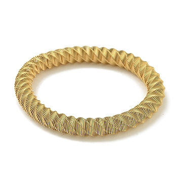 Ion Plating(IP) Adjustable 304 Stainless Steel Twist Spring Wire Bracelets, Golden, Inner Diameter: 2-1/8 inch(5.5cm)