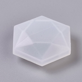 Silicone Molds, Resin Casting Molds, For UV Resin, Epoxy Resin Jewelry Making, Hexagon, White, 30x34x12.5mm
