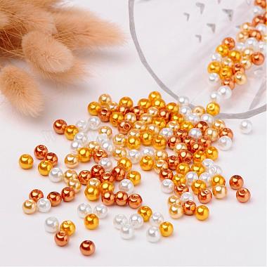 Caramel Mix Pearlized Glass Pearl Beads(HY-X006-6mm-02)-3