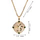 Green Cubic Zirconia Lion Rotating Pendant Necklace(JN1023A)-2