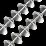 Frosted & Baking Paint Transparent Glass Beads Strands, Rondelle, Clear, 14x10mm, Hole: 1.2mm, about 60pcs/strand, 23.62''(60cm)(GL-CBA2ED2-03B)