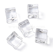 Square Clear Resin Ice Cubes, Clear Ice Rock Diamond Crystals, for Home Garden Aquarium Dollhouse Decor, Clear, 24.5x22.5x19.5~20mm(RESI-R439-01)