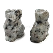 Natural Sesame Jasper Carved Figurines, for Home Office Desktop Decoration, Cat, 10.5~13x16~18x21.5~23.5mm(DJEW-L023-B23)