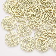 Alloy Filigree Joiners Links, Flower, Light Gold, 21x21x1mm(PALLOY-T067-107LG)