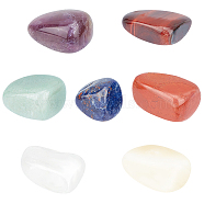Chakra Natural Mixed Gemstone Beads, Healing Stones, for Energy Balancing Meditation Therapy, Tumbled Stone, Vase Filler Gems, No Hole/Undrilled, Nuggets, 20~35x13~23x8~22mm, 7pcs/box(G-BBC0001-47)