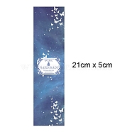 Starry Sky Theeme Handmade Soap Paper Tag, Both Sides Coated Art Paper Tape with Tectorial Membrane, for Soap Packaging, Rectangle with Word Natural HANDMADE May you come into a good fortune!, Steel Blue, 210x50mm(DIY-WH0243-384)