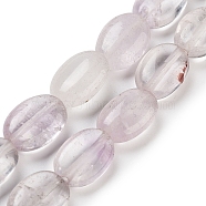 Natural Amethyst Beads Strands, Flat Oval, 14x9.5x5mm, Hole: 1.2mm, about 28pcs/strand, 14.57''(37cm)(G-B077-E04-01)