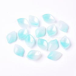 Imitation Jade Glass Pendants, Petal, Sky Blue, 19x13x4.5mm, Hole: 1mm(GLAA-L027-D01)