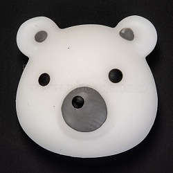 Christmas Theme Bear Shape Stress Toy, Funny Fidget Sensory Toy, for Stress Anxiety Relief, White, 35x34x18mm(AJEW-P085-02)