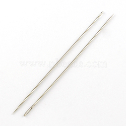 Iron Beading Needles Pins, Platinum, 55x0.5mm, Hole: 0.5x1.5mm(TOOL-R111-09)