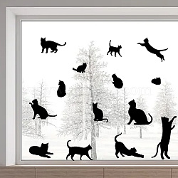 PVC Window Static Stickers, Rectangle Shape, for Window Decoration, Cat Shape, 380x1160mm(AJEW-WH0385-0022)