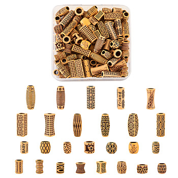 130Pcs 26 Style Plastic Beads, Imitation Wood, Large Hole, Column & Twist Cuboid & Rhombus & Cube & Round & Oval & Drum & Rectangle, Sandy Brown, 5pcs/style