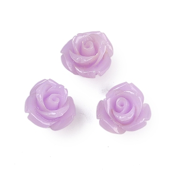 Synthetic Coral Carved Beads, Dyed, Flower, Plum, 10x8.5mm, Hole: 1.3mm