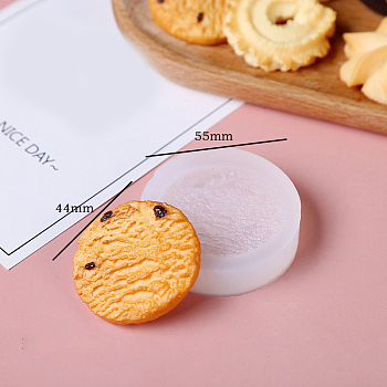 Round Cookies DIY Food Grade Silicone Fondant Molds, for Chocolate Candy Making, White, 55x15mm