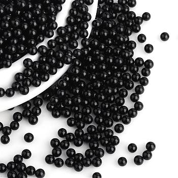 Imitation Pearl Acrylic Beads, No Hole, Round, Black, 8mm, about 2000pcs/bag