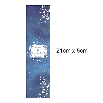 Starry Sky Theeme Handmade Soap Paper Tag, Both Sides Coated Art Paper Tape with Tectorial Membrane, for Soap Packaging, Rectangle with Word Natural HANDMADE May you come into a good fortune!, Steel Blue, 210x50mm