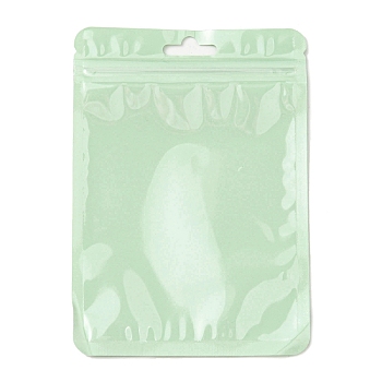 Plastic Packaging Yinyang Zip Lock Bags, Top Self Seal Pouches, Rectangle, Light Green, 14.8x10.5x0.24cm