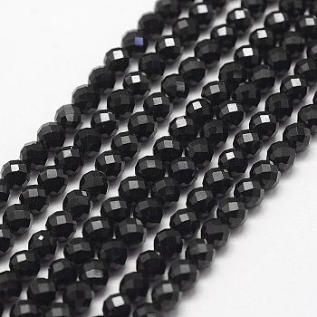 Natural Spinel Bead Strands, Faceted, Round, 4mm, Hole: 0.5mm, about 98pcs/strand, 15.4 inch