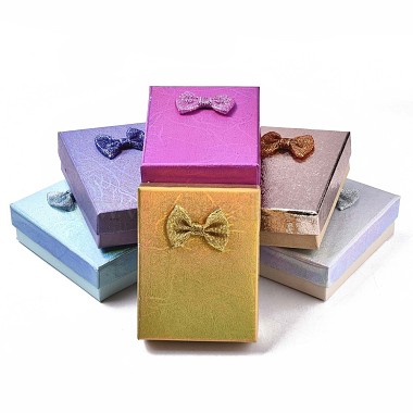 Mixed Color Rectangle Paper Jewelry Set Box
