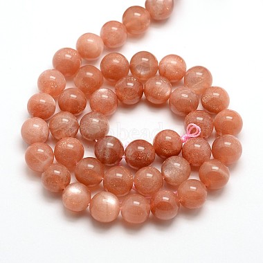 Grade AAA Natural Gemstone Sunstone Round Beads Strands(G-E251-34-6mm)-4