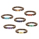 7Pcs 7 Style Natural & Synthetic Mixed Gemstone & Wenge Wood Beaded Stretch Bracelets Set(BJEW-JB09157)-1