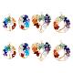 8Pcs 4 Styles 7 Chakra Gemstone Copper Wire Wrapped Chips Pendants(G-HY0001-41)-1