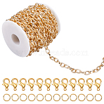 DIY Oxidation Aluminum Cable Chains Necklaces/Bracelets Making Kits, Golden, 11~28x7~58x2mm, 10m(DIY-SP0001-87A-G)