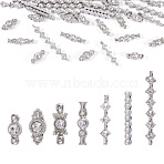 35pcs 7 style Alloy Bar Spacers, Alloy Grade A Rhinestone Spacers, Metal Alloy Bar Spacers, Alloy S-Shape Rhinestone Spacers Bars, Platinum, 5pcs/style(FIND-FW0001-21)