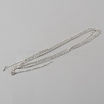 925 Sterling Silver Cable Chains, Soldered, Platinum, 1x0.5mm(CHC-TAC0008-02P)