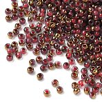 Electroplated Glass Beads, Round, Golden Plated, Red, 2x1.5mm, Hole: 0.7mm, 700pcs/set(GLAA-Q120-02A-01)