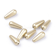 Matte Style Spray Painted Acrylic Beads, teardrop, Gold, 13x5mm, Hole: 1.5mm(X-ACRP-S667-31)