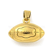 Ion Plating(IP) 304 Stainless Steel Pendants, Rugby Charm, Golden, 11x16x7mm, Hole: 6x2.5mm(STAS-R231-11G)