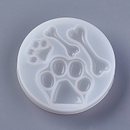 Silicone Molds, Resin Casting Moulds, Jewelry Making DIY Tool For UV Resin, Epoxy Resin Jewelry Making, Footprint, Bone, White, 75x12mm(DIY-F023-19)