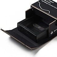 Cardboard Paper Jewelry Gift Boxes, with Square Plastic & PE FILM Floating Jewelry Display Cases, Rectangle with Word, Black, 8.05x9.1x4.55cm(OBOX-G016-A05)