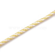 Round String Thread Polyester Cords, Twin Color, Yellow, 3mm, about 27.34 yards(25m)/roll(OCOR-L008-03)