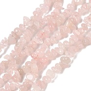 Natural Rose Quartz Chip Bead Strands, 5~8x5~8mm, Hole: 0.8mm, 12.60 inch(32cm)(G-M205-02A)