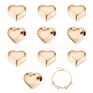 Ion Plating(IP) 304 Stainless Steel Beads, Heart, Golden, 9x11x7mm, Hole: 1.5mm, 10pcs/box(STAS-UN0052-47)