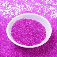 MIYUKI Round Rocailles Beads, Japanese Seed Beads, (RR1309) Dyed Transparent Magenta, 11/0, 2x1.3mm, Hole: 0.8mm, about 5500pcs/50g(SEED-X0054-RR1309)