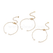 Half Finished 304 Stainless Steel Paperclip Chains Connector Bracelet Makings, with Jump Ring, Extender Chain & Lobster Claw Clasp, Golden, 6-1/4 inch(15.8cm), 0.2cm, Hole: 3.8mm(AJEW-JB01129)