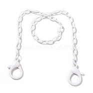 Personalized ABS Plastic Cable Chain Necklaces, Handbag Chains, with Lobster Claw Clasps, White, 18.97 inch(48.2cm)(NJEW-JN02850-07)